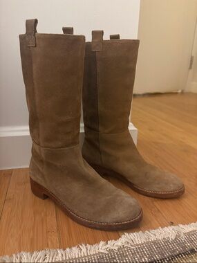 Via Spiga Tan Suede Mid-Calf Boots Size 6